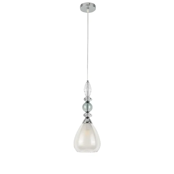 8293/1A MODERNI LN26 367 хром/белый/прозрачный, металл/стекло/хрусталь Подвес E27 1*60W 220V GANNA