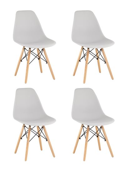 Стул Eames Style DSW светло-серый x4 (разборный каркас)