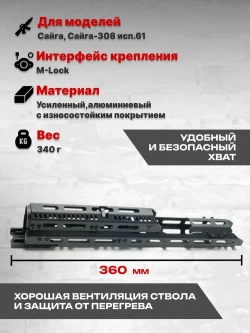 Алюминиевое тактическое цевье Н-308д на Сайга-308, Тактические Идеи
