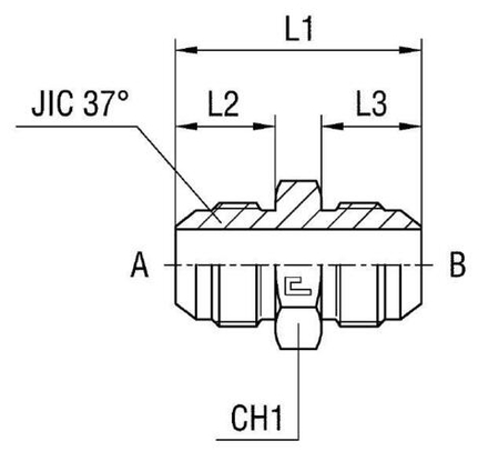 Соединение P JIC 1.1/16"  JIC 7/8" CAST