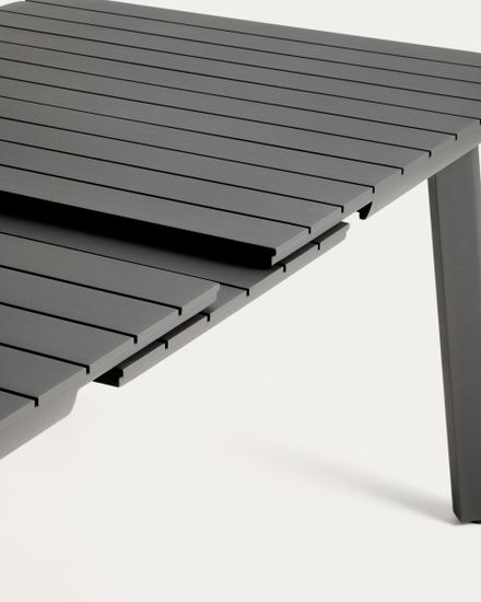 Раздвижной уличный стол Izola из алюминия с графитовой отделкой, 185 (235) x 100 см