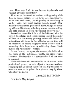 How to make money growing violets | George Saltford