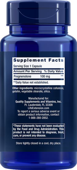 Life Extension Pregnenolone 100 mg, 100 капс, Прегненолон