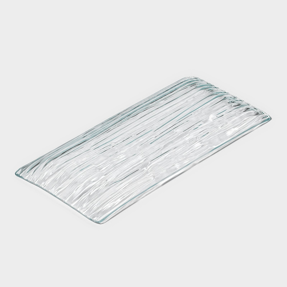 Блюдо стеклянное сервировочное Акцент, 19,5×9,5 см, цвет прозрачный