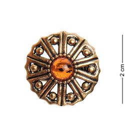 AM-2660 Кольцо «Веер» (латунь, янтарь)