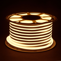 Светодиодный гибкий неон 220 В 9.6 Вт/м 120 Led/м 2835 IP67, односторонний теплый белый 3300 K, 50 м Гибкий неон 220V 9,6W 120Led 2835 IP67 односторонний теплый белый, 50 м