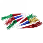 Дудка праздничная «Голограмма» 2шт, с мишурой, цвет микс