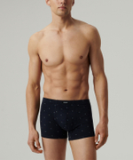 Мужские трусы шорты Atlantic, набор из 3 шт., хлопок, серый меланж + голубые + темно-синие, 3MH-209