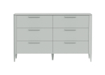 Комод Type 6 ящиков ширина 140 см (светло-серый)