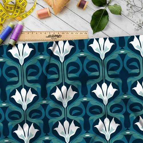 Ткань премиум сатин романтическая фантазия