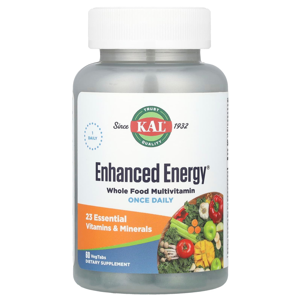 KAL, Enhanced Energy®, мультивитамины из цельных продуктов, 60 растительных таблеток