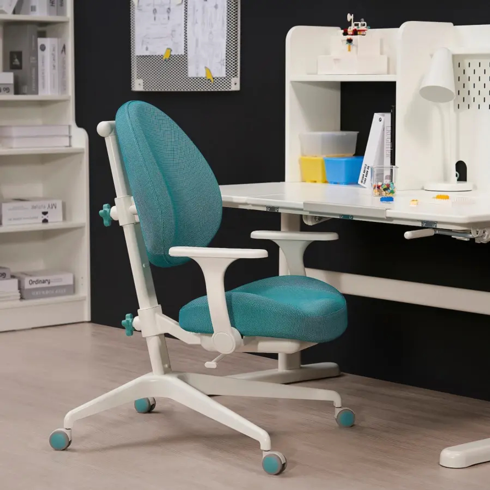 Стул детский - IKEA GUNRIK/ГУНРИК ИКЕА , 102х58 см, белый/голубой