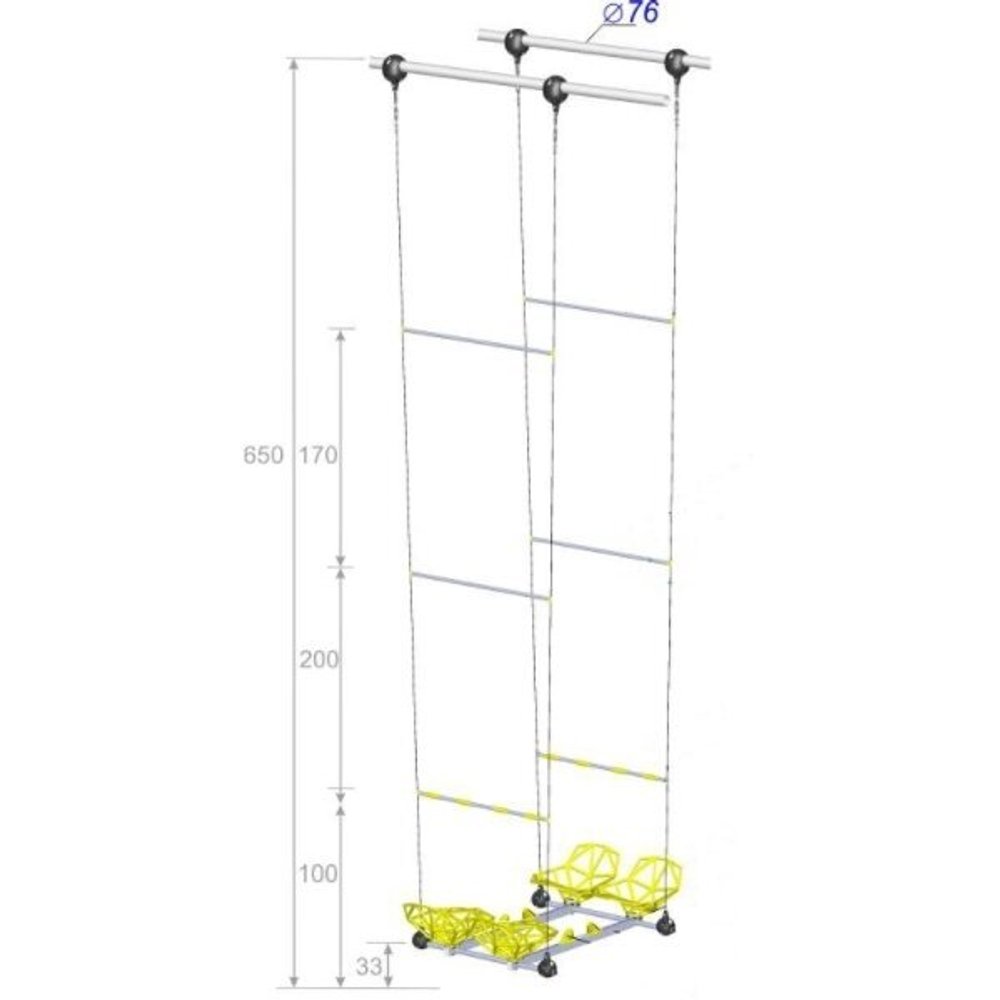 Качели парные сдвоенные непрозрачные высотой 500 см