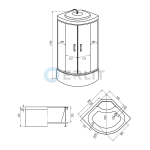 Душевая кабина ER5709TP-C33 900*900*2150 высокий поддон, светлое стекло