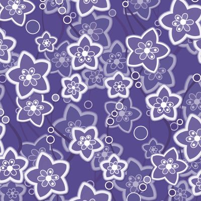 фиолетовый с белым цветочный узор ретро