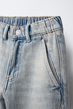 ZARA ДЖИНСЫ СВОБОДНОГО КРОЯ, ГОЛУБОЙ