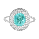 Кольцо с Турмалином Параиба и Бриллиантами, R0146-2/1