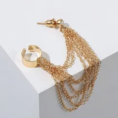 Серьга "Каффа" восемь цепочек, цвет золото