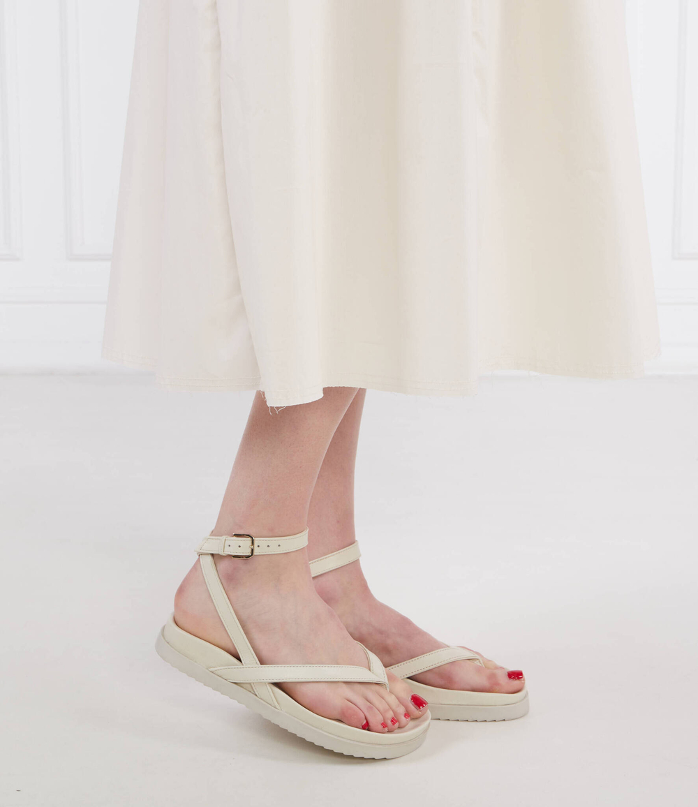 Кожаные босоножки Patrizia Pepe - экрю(2X0023 L048)