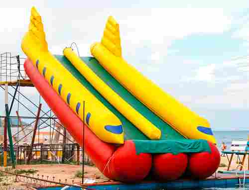 Надувная прямая горка для вышки (опоры) «Стрела» с бассейном,  16.5 м * 2.7 м * 7.2 м