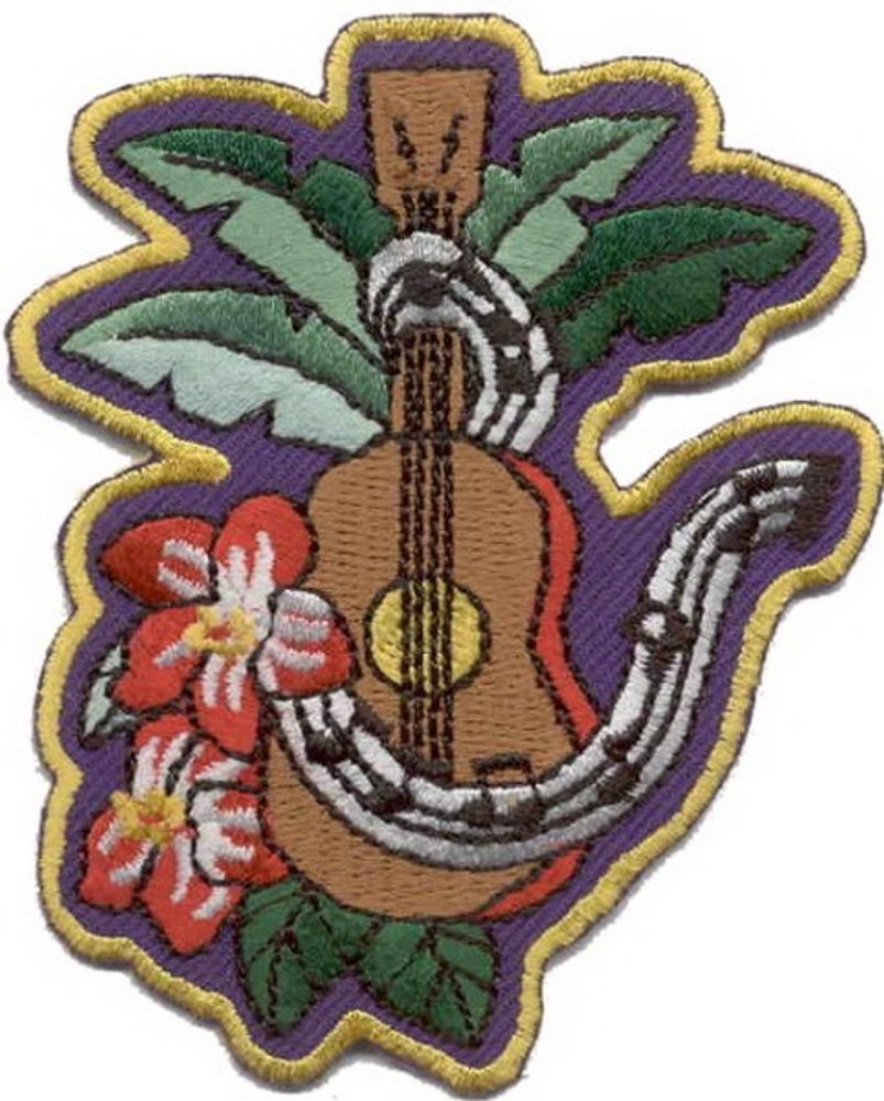 Нашивка Гавайская гитара (фиолетовый фон)
