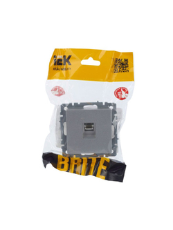 Розетка компьютерная СП RJ45 кат.5E BRITE РК10-БрА механизм алюм. IEK BR-K10-1-K47