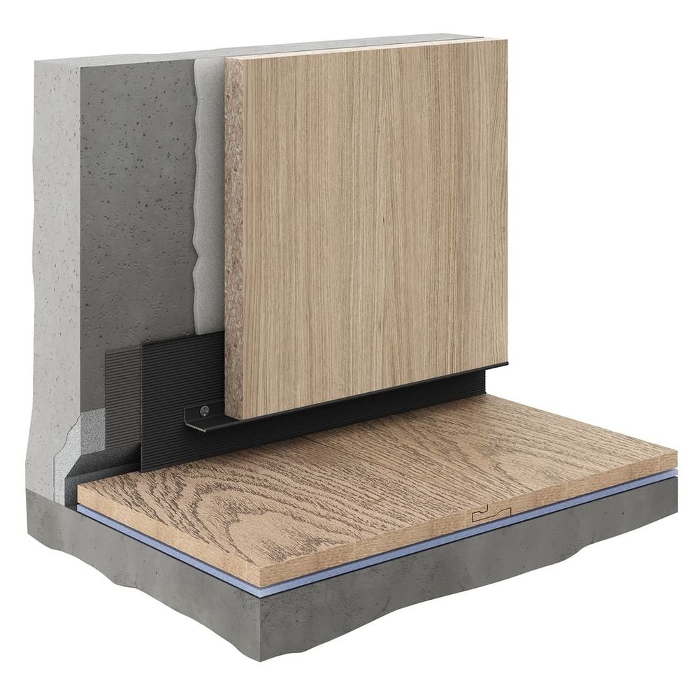 Теневой профиль универсальный регулируемый анодированный черный, 2000x65x16 мм