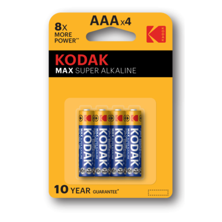 Батарейки Kodak LR03-4BL MAX SUPER Alkaline [K3A-4]