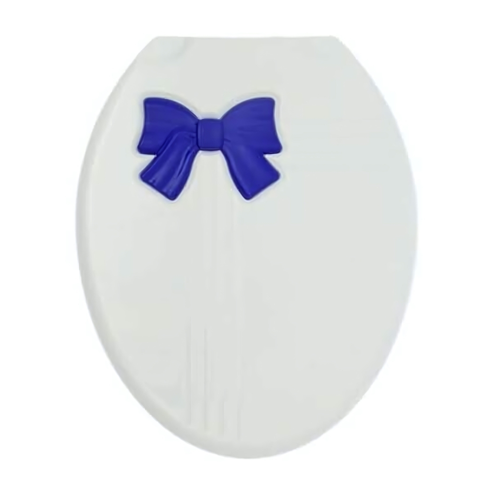 Крышка унитаза "КОМФОРТ ЛЮКС", белый / синий бант, РП-811