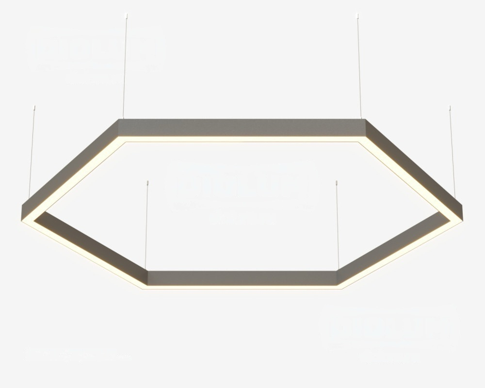 Подвесной LED светильник шестиугольный LP85-ARENA6-400 60Вт (сегмент 404 мм) 4000K 5520Лм серый 808х808х80мм DARKLUM