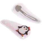 Зажимы для волос 2шт «Новогодние друзья- Пингвинёнок», микс 2 цвета (красный, белый),5,4*2,5 см