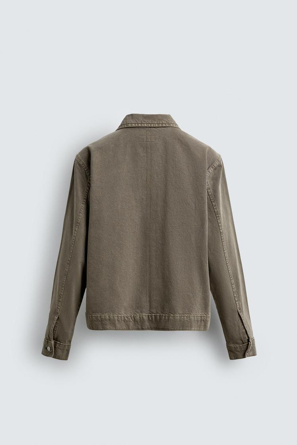 ZARA ДЖИНСОВАЯ КУРТКА-РУБАШКА НА МОЛНИИ, РЫЖЕВАТО-КОРИЧНЕВЫЙ