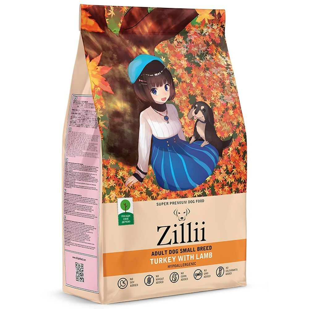 ZILLII Adult Dog Small Breed Сухой корм для взрослых собак мелких пород 15кг Индейка с Ягнёнком