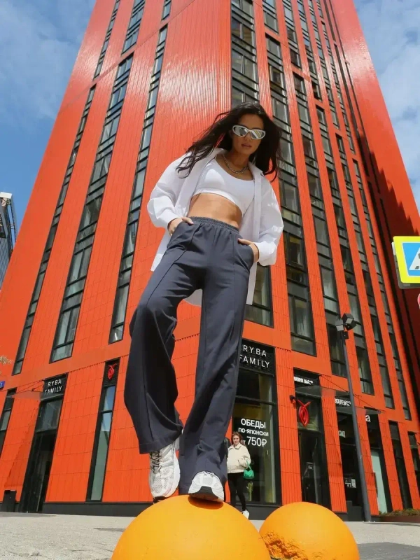 Штаны палаццо оверсайз графит