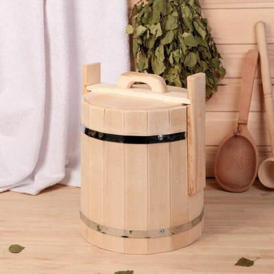 Кадка из липы с крышкой (объем 10 литров) (Цвет: не задано)