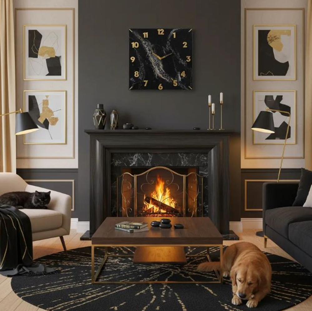 Подарочные часы — эпоксидная смола, мрамор, ручная работа