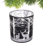 Подсвечник «Зимний лес» 7*7,8 см, Черный