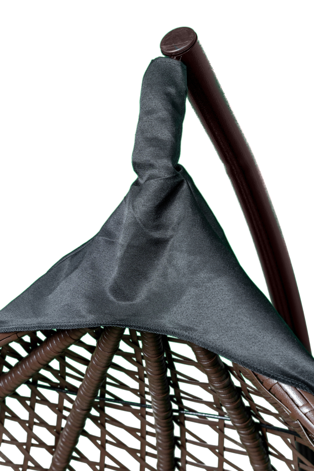 Кресло подвесное двойное Фиджи арт.J4423КОР (стойка+осн.КОРИЧ.,корзн.корич.,подуш.беж. 3уп. (М))