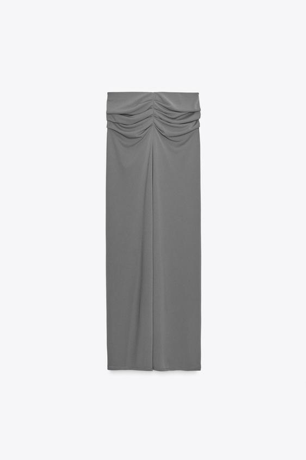 ZARA ДЛИННАЯ ЮБКА СО СБОРКАМИ, СЕРЫЙ