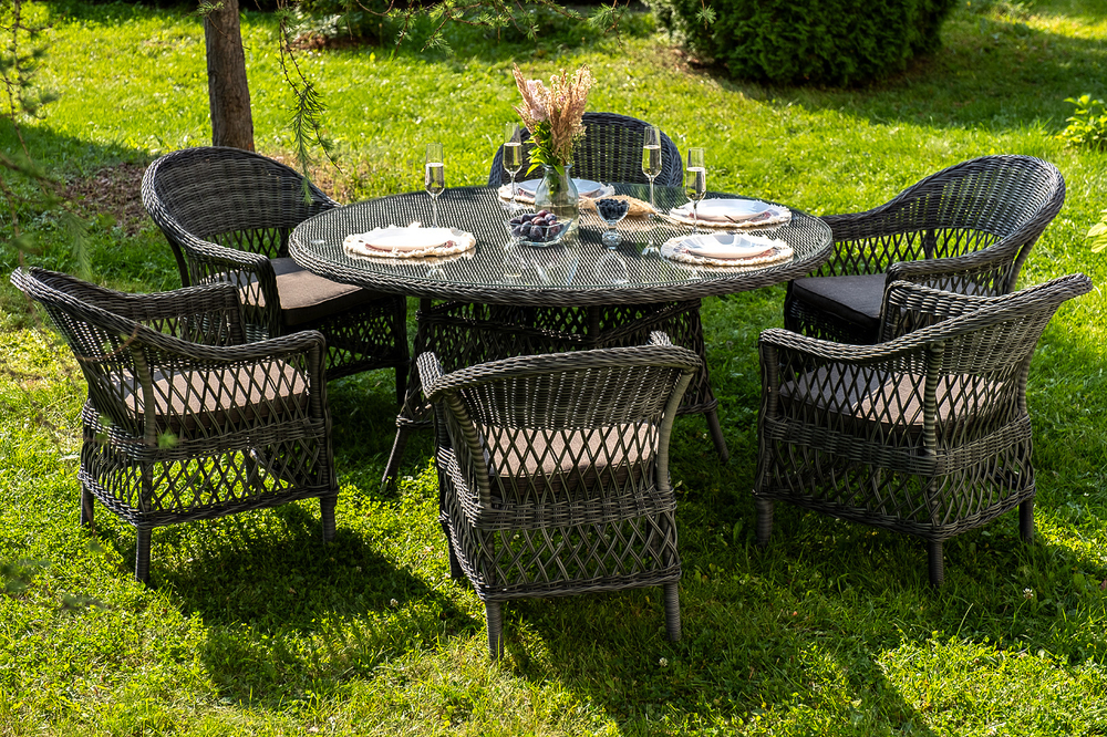 "Эспрессо–150 S" обеденная группа плетеная, цвет графит