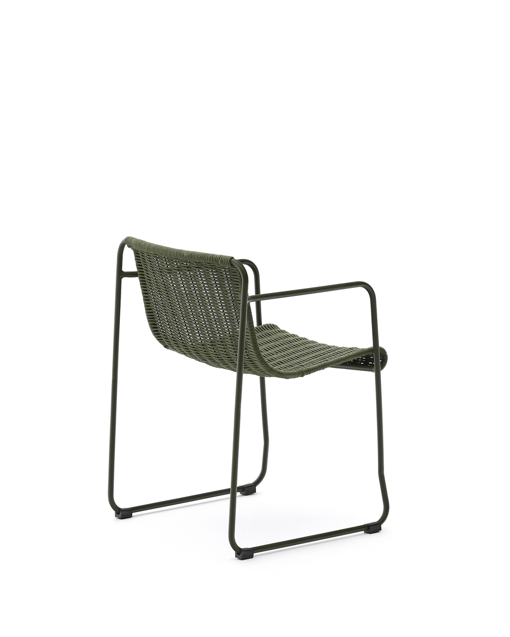 Стул Maurina из зеленой оцинкованной стали и зеленой веревки