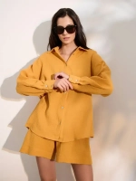 Костюм - пижама с шортами из муслина домашний оверсайз