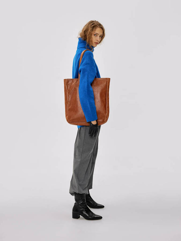 сумка шоппер карамель коричневый