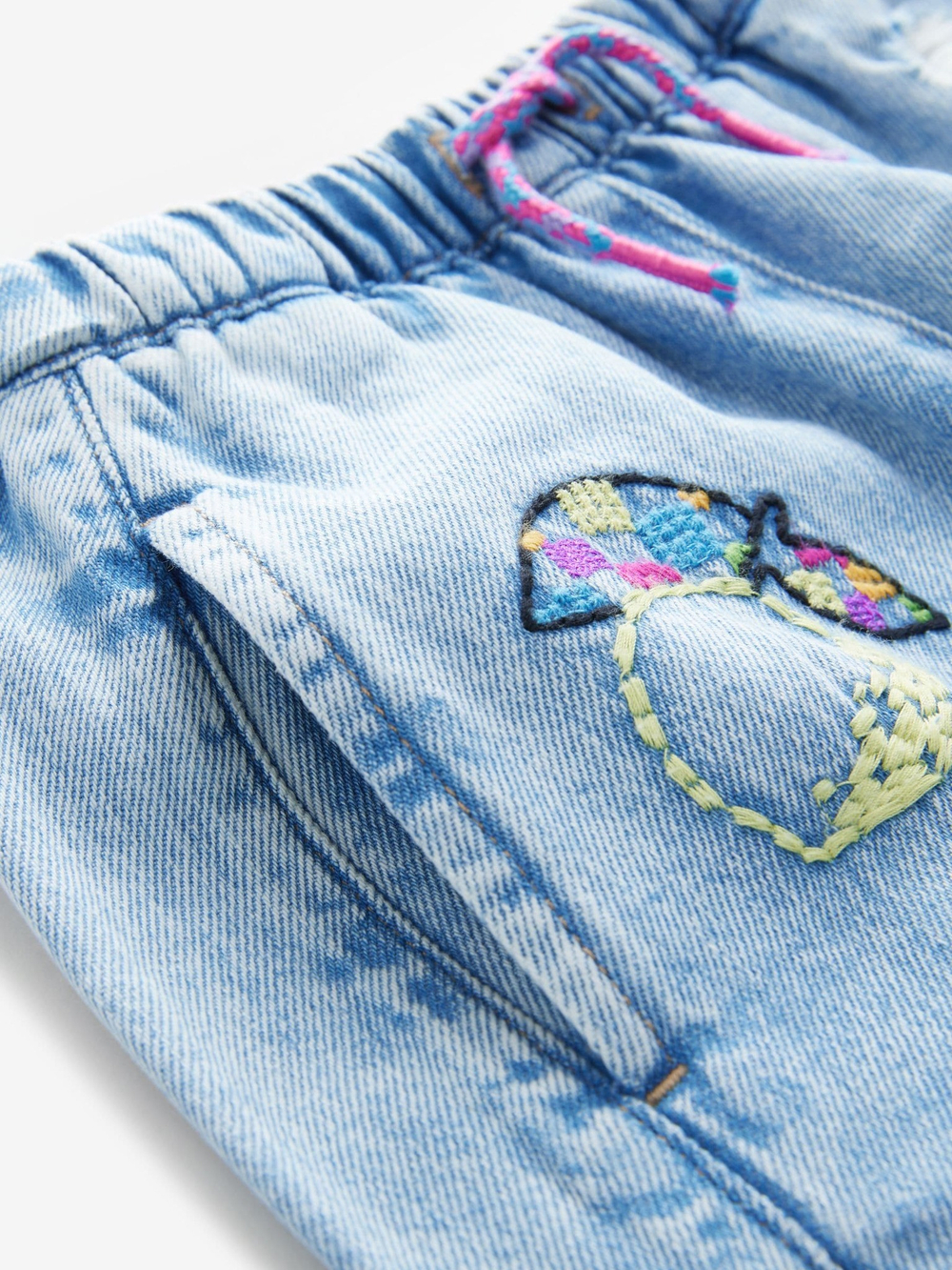 Джинсы с вышивкой для девочки Next E29-129, Голубой