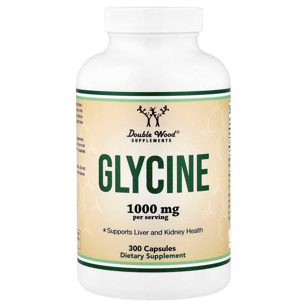 Double Wood Supplements, глицин, 300 капсул (500 мг в 1 капсуле)