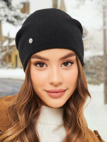 Шапка LACE удлиненная одинарная,с руликом с содержанием кашемира