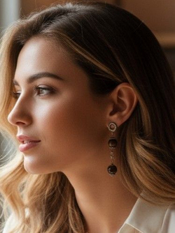 Серьги-пусеты тигровый глаз "Великолепный век"