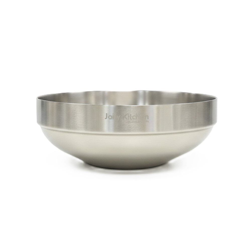 Миска Jolly Kitchen, нержавеющая сталь, двойные стенки, матовая, 19.5 см