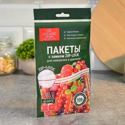 Пакеты для заморозки 1л 7шт с Zip Lock Country Home