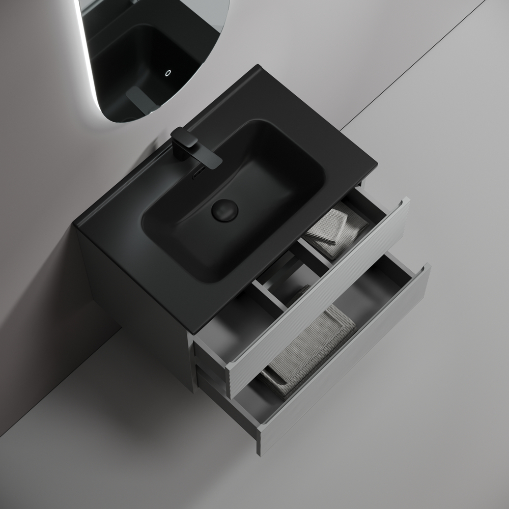 Тумба подвесная Sancos Folk 690х445х500, c двумя ящиками оснащенными доводчиками, Ergraut soft, арт.FL70ES